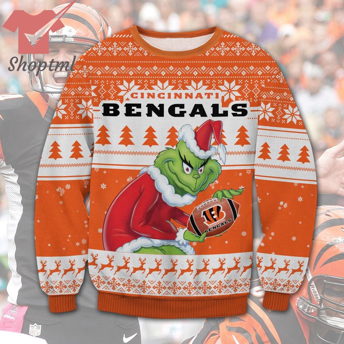 Cincinnati Bengals NFL Grinch Ugly Christmas Sweater