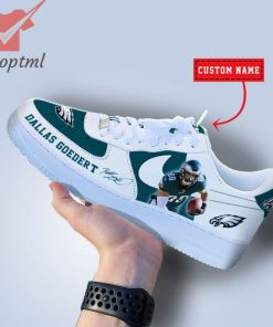 Dallas Goedert Philadelphia Eagles NFL Custom Name Nike Air Force Shoes