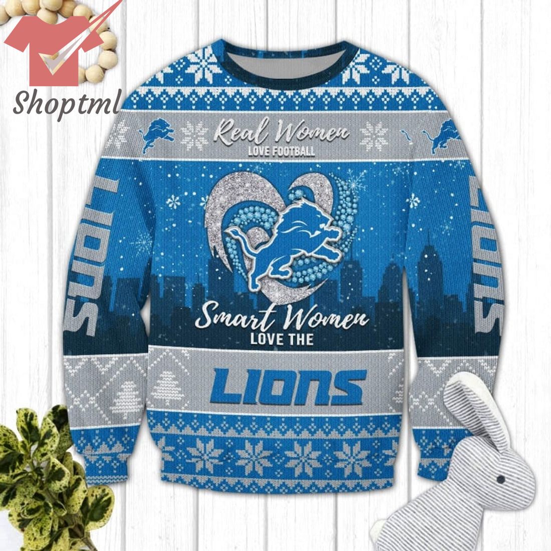 Detroit Lions NFL Logo Ugly Christmas Sweater