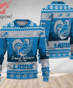 Detroit Lions Smart Women Love The Lions Ugly Christmas Sweater