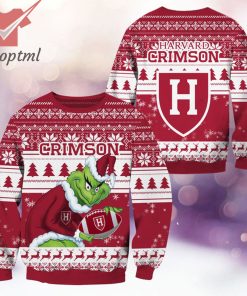 Harvard Crimson NCAA Grinch Ugly Christmas Sweater