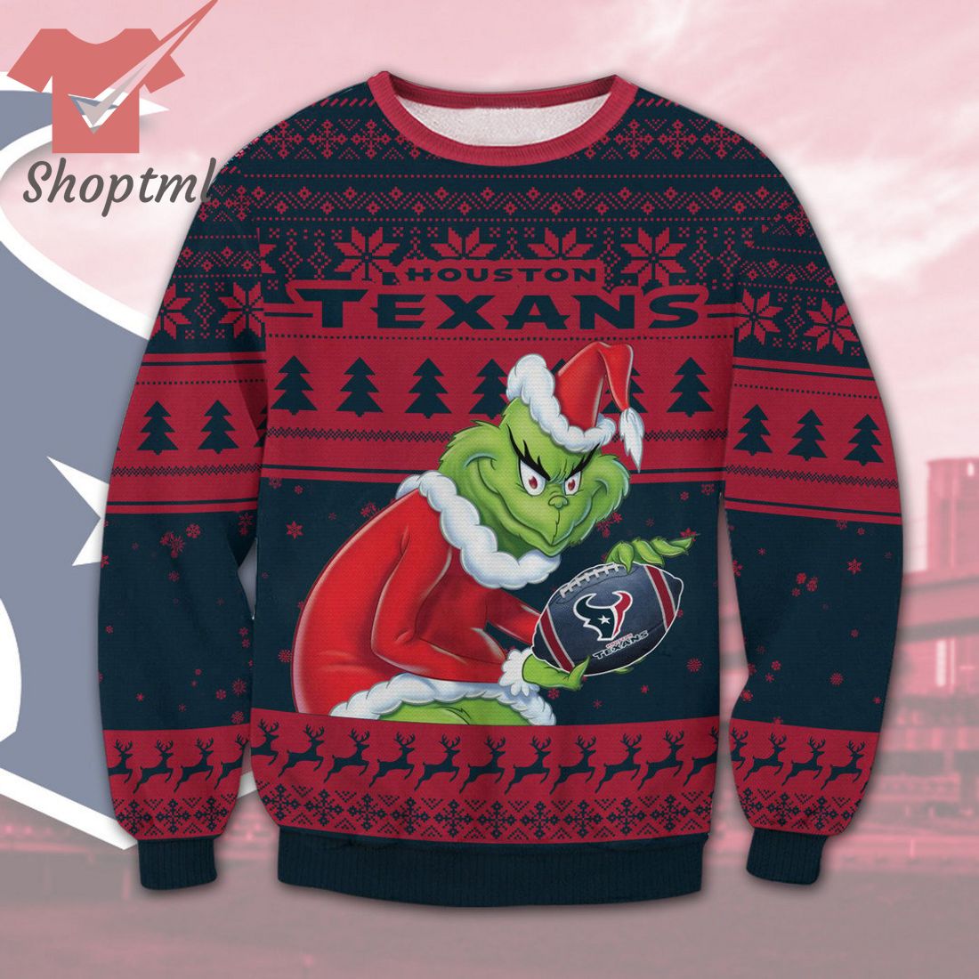 Houston Texans NFL Grinch Ugly Christmas Sweater