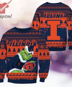 Illinois Fighting Illini NCAA Grinch Ugly Christmas Sweater