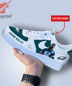 Jason Kelce Philadelphia Eagles NFL Custom Name Nike Air Force Shoes