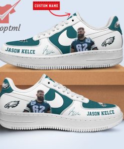Jason Kelce Philadelphia Eagles NFL Custom Name Nike Air Force Shoes