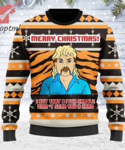 joe exotic tiger king bet that b tch carole didnt send you a card ugly christmas sweater 2 HLBVR