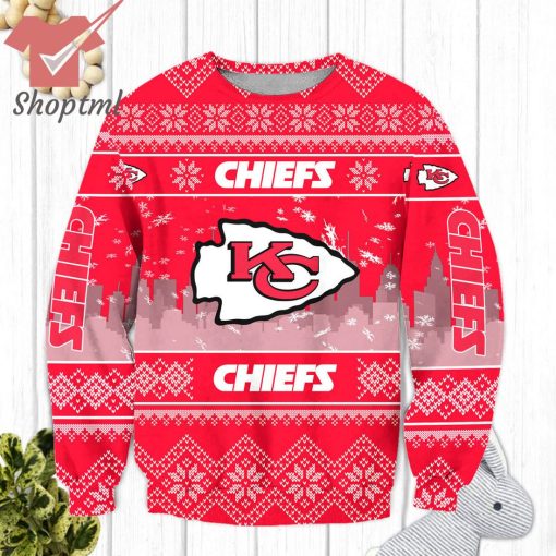 Kansas City Chiefs NFL Logo Snowflakes Ugly Christmas Sweater