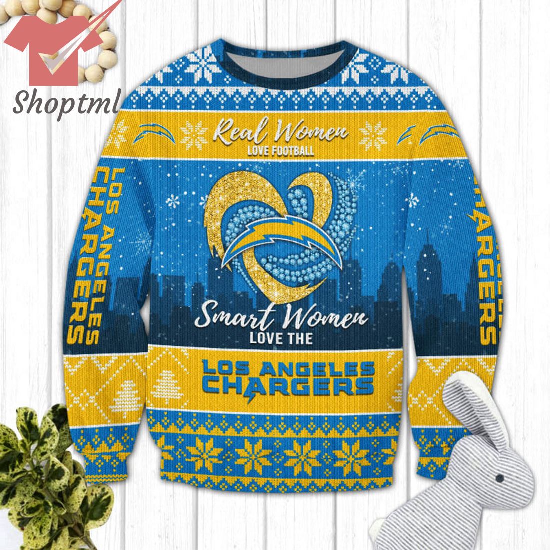 Los Angeles Chargers NFL Logo Ugly Christmas Sweater