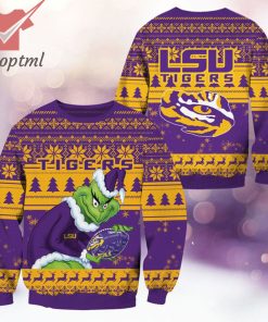 LSU Tigers NCAA Grinch Ugly Christmas Sweater