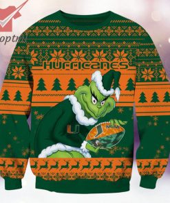 Miami Hurricanes NCAA Grinch Ugly Christmas Sweater
