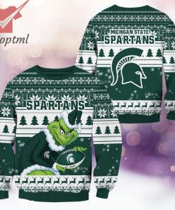 Michigan State Spartans NCAA Grinch Ugly Christmas Sweater