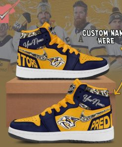 Nashville Predators NHL Custom Name Air Jordan 1 Sneakers