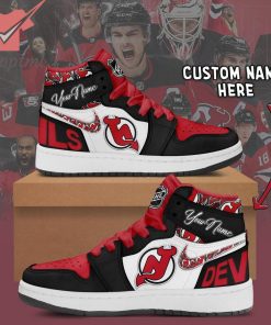 New Jersey Devils NHL Custom Name Air Jordan 1 Sneakers
