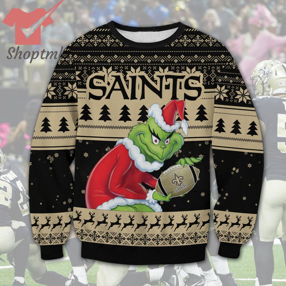 New Orleans Saints NFL Grinch Ugly Christmas Sweater