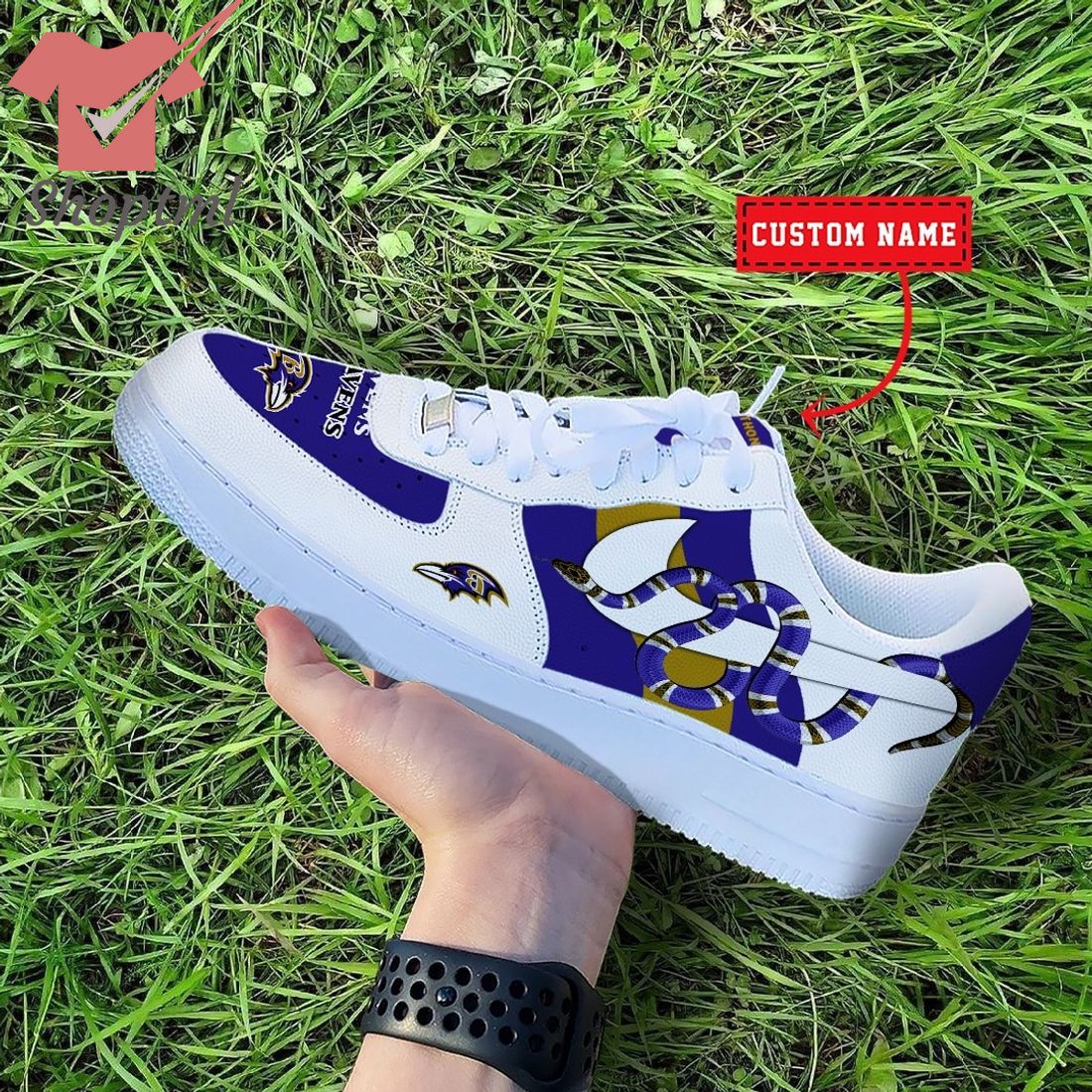 NFL Baltimore Ravens Nike x Gucci Custom Nike Air Force Sneakers