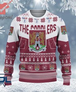 Northampton Town FC EFL Logo Snowflakes Custom Name Ugly Sweater Christmas