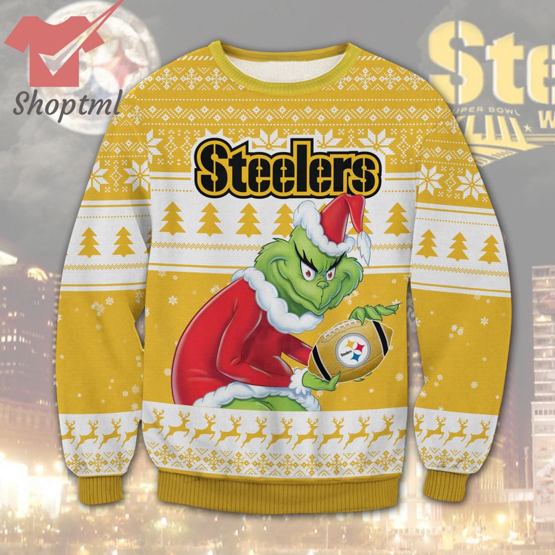Pittsburgh Steelers NFL Grinch Ugly Christmas Sweater
