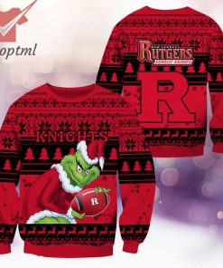 Rutgers Scarlet Knights NCAA Grinch Ugly Christmas Sweater