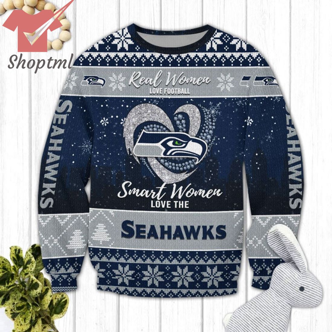 Seattle Seahawks NFL Logo Ugly Christmas Sweater