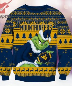 West Virginia Mountaineers NCAA Grinch Ugly Christmas Sweater