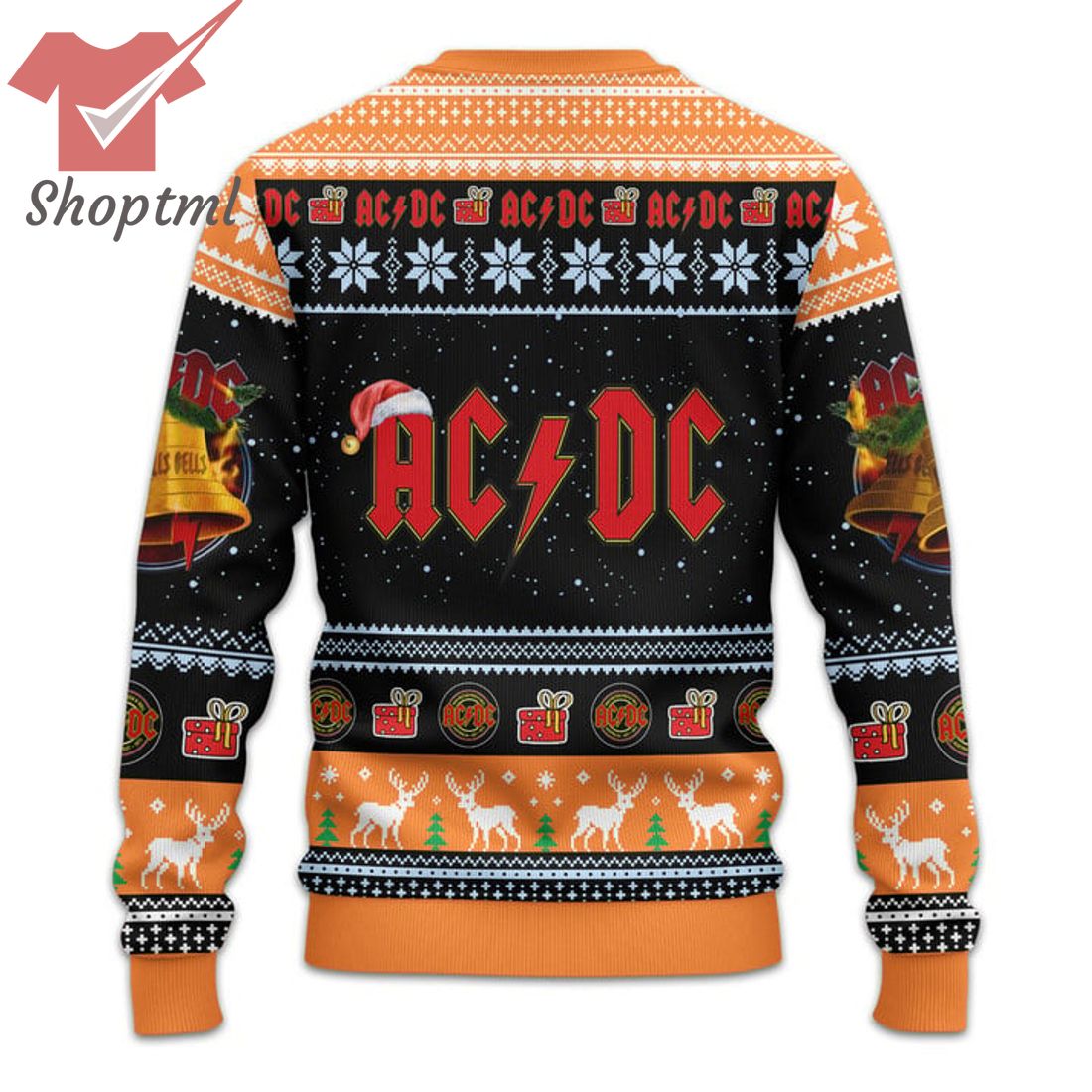 ACDC Santa Hat Snowflakes Ugly Christmas Sweater