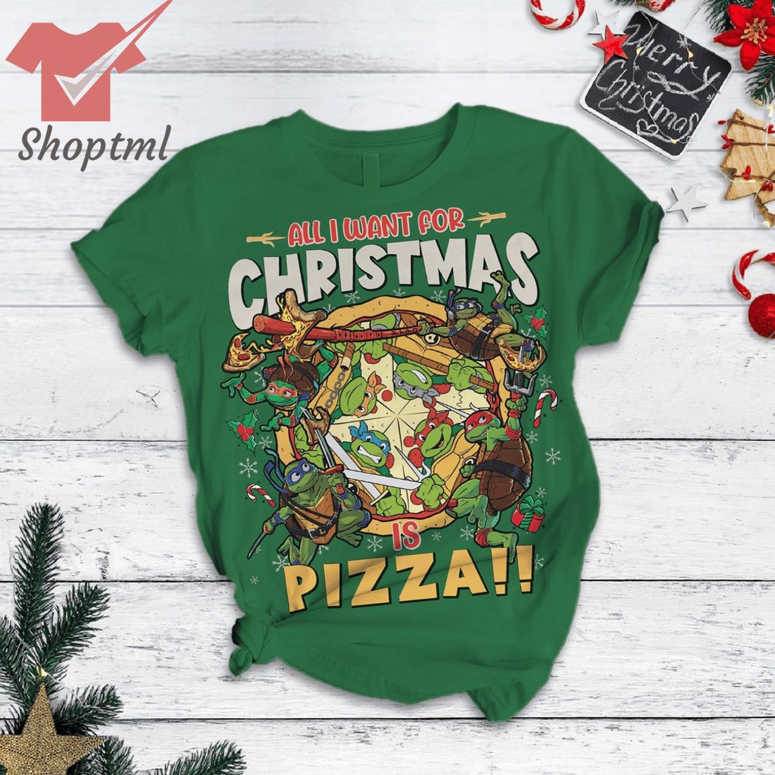 All i want for christmas is pizza christmas pajamas set