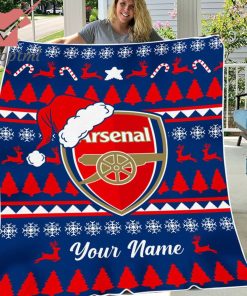 Arsenal Personalized EPL Christmas Fleece Blanket