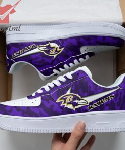 Baltimore Ravens NFL Camouflage Purple Nike Air Force 1 Sneakers