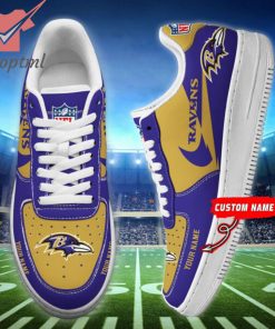 Baltimore Ravens NFL Personalized Name Nike Air Force 1 Sneakers