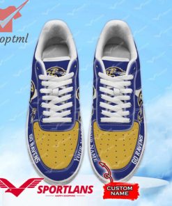 Baltimore Ravens NFL Personalized Name Number Nike Air Force 1 Sneakers Ver 1