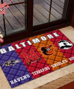 Baltimore Ravens Terrapins Orioles Bohemian Sports Team Doormat