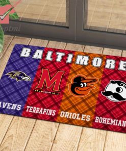 Baltimore Ravens Terrapins Orioles Bohemian Sports Team Doormat