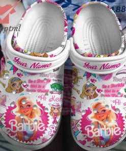 Barbie Cartoon Custom Name Crocs Clogs