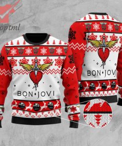 Bon Jovi Heart Sword Logo Ugly Christmas Sweater