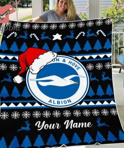 Brighton Hove Albion Personalized EPL Christmas Fleece Blanket