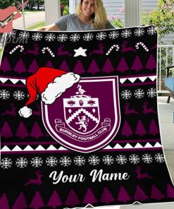 Burnley Personalized EPL Christmas Fleece Blanket