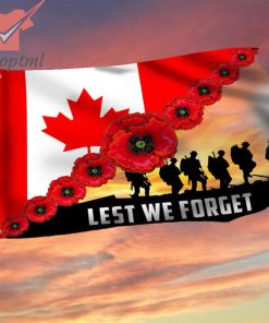 Canada Veterans Poppy Red Flag