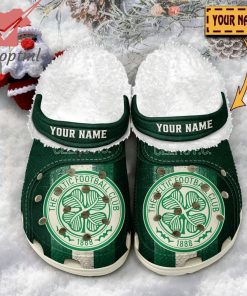 Celtic FC custom name fleece crocs clogs