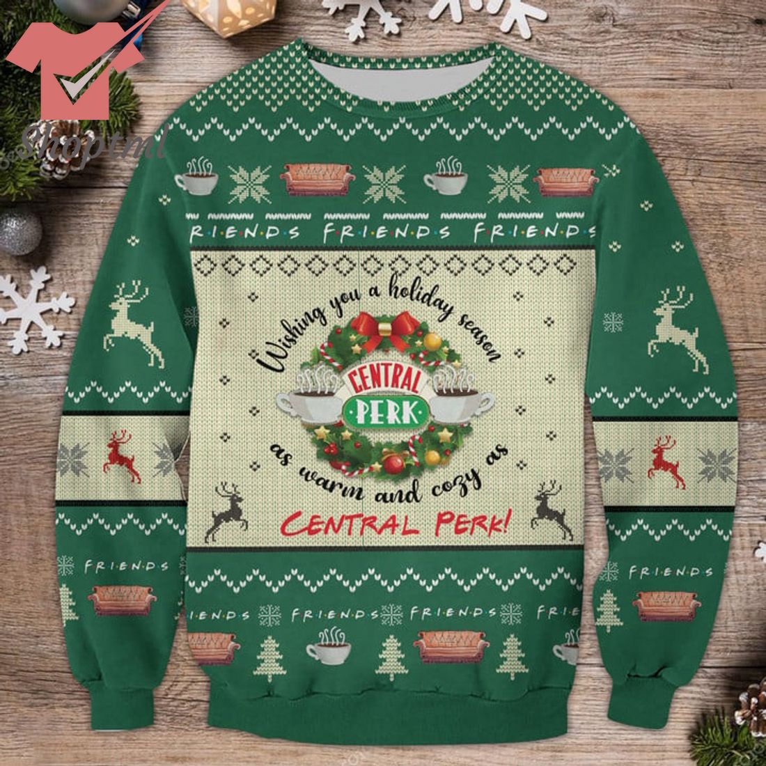 Central Perk wishing you a holiday season as warm and cozy as Central Perk sweater 