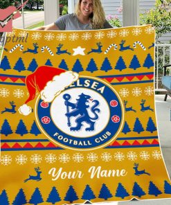 Chelsea Personalized EPL Christmas Fleece Blanket