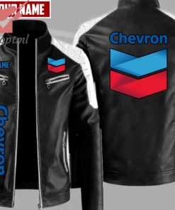Chevron Custom Name Leather Jacket