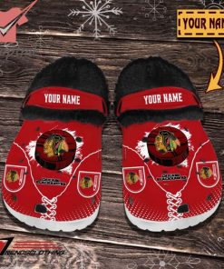 Chicago Blackhawks NHL Custom Name Fleece Crocs