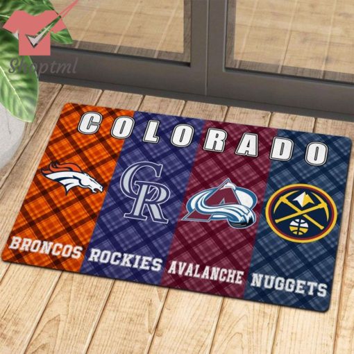 Colorado Broncos Rockies Avalanche Nuggets Sports Team Doormat