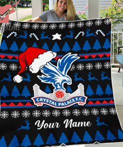 Crystal Palace Personalized EPL Christmas Fleece Blanket