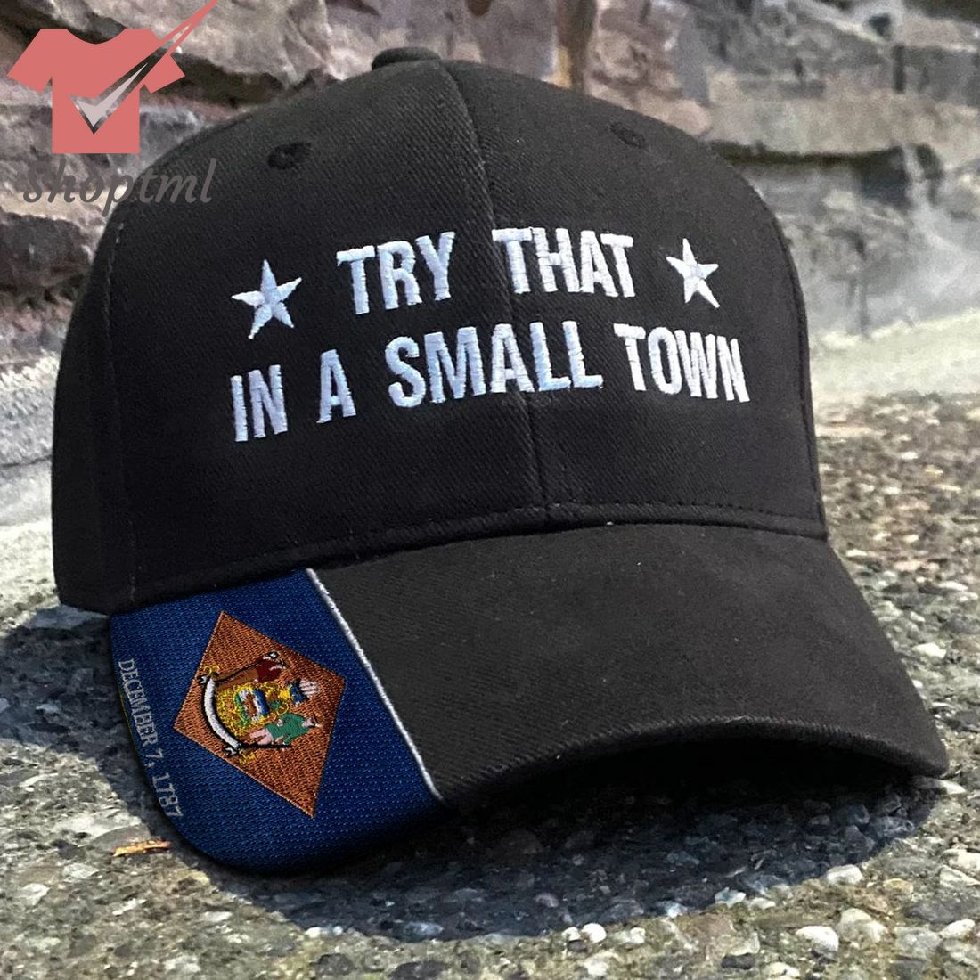 Delaware Try That In A Small Town Embroidered Hat