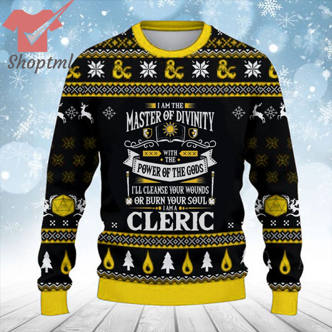 Dungeons and Dragons Classes Cleric I Am The Master Of Divinity Ugly Christmas Sweater