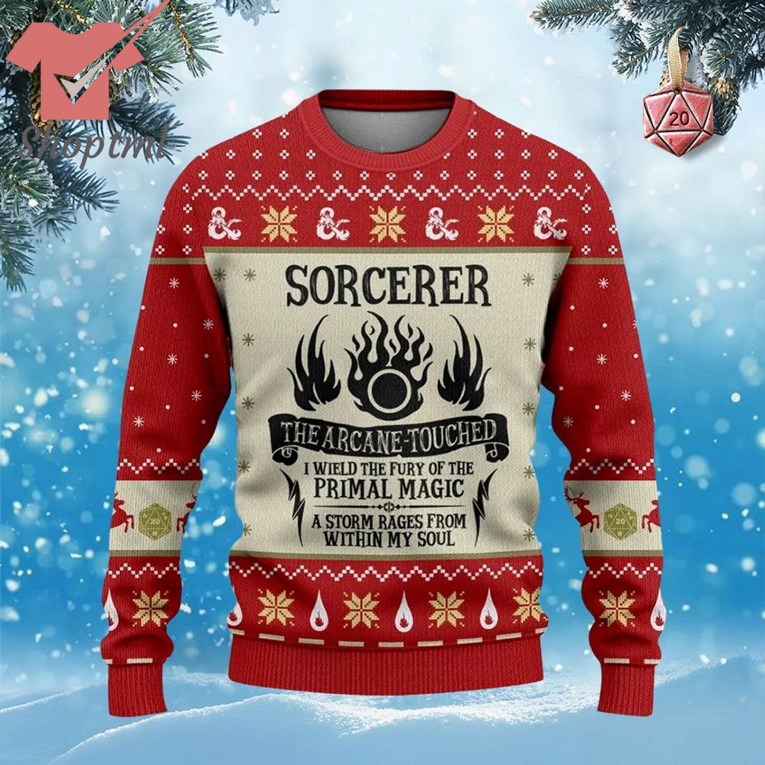 Dungeons and Dragons Sorcerer The Arcane Touched Ugly Christmas Sweater