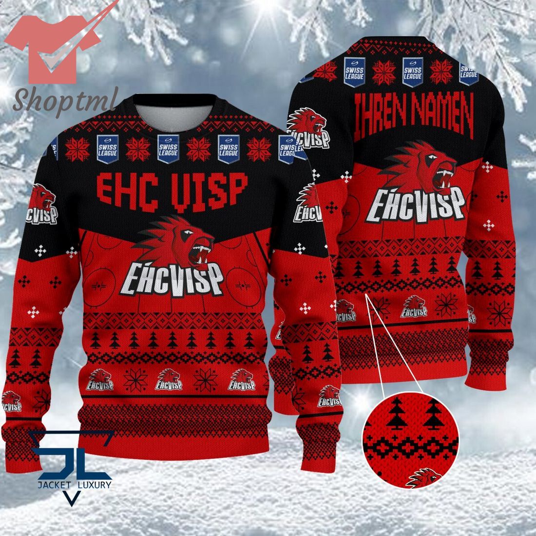 EHC Visp National League 2023 Logo Ugly Christmas Sweater