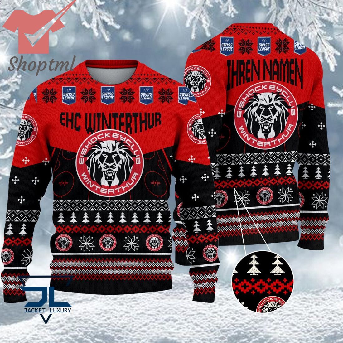 EHC Winterthur National League 2023 Logo Ugly Christmas Sweater