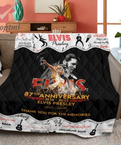 elvis presley 87th anniversary thank you for the memories quilt blanket 3 KSkYl